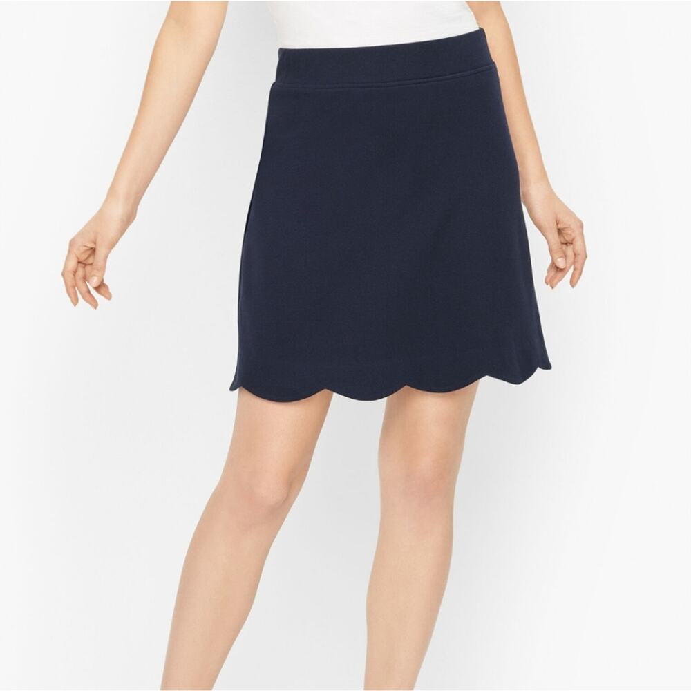 Talbots scalloped navy‎ blue stretch pencil skirt plus size 22W